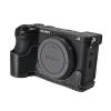 A6700 Case, PU Leather Camera Bag Bottom Opening Half Body Case Cover Shell for Sony Alpha A6700 with Neck Strap (Black) view 3