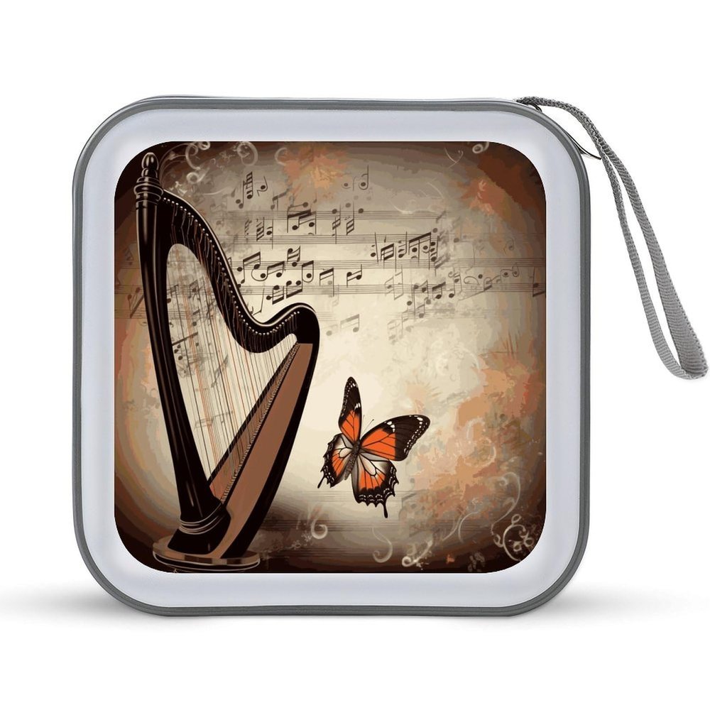 CD Case 40 Capacity CD DVD Case Wallet Holder Music Background Portable Storage Binder for Office Home Travel Car