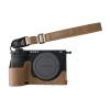 A6700 Case, PU Leather Camera Bag Bottom Opening Half Body Case Cover Shell for Sony Alpha A6700 with Hand Strap (Brown) view 1
