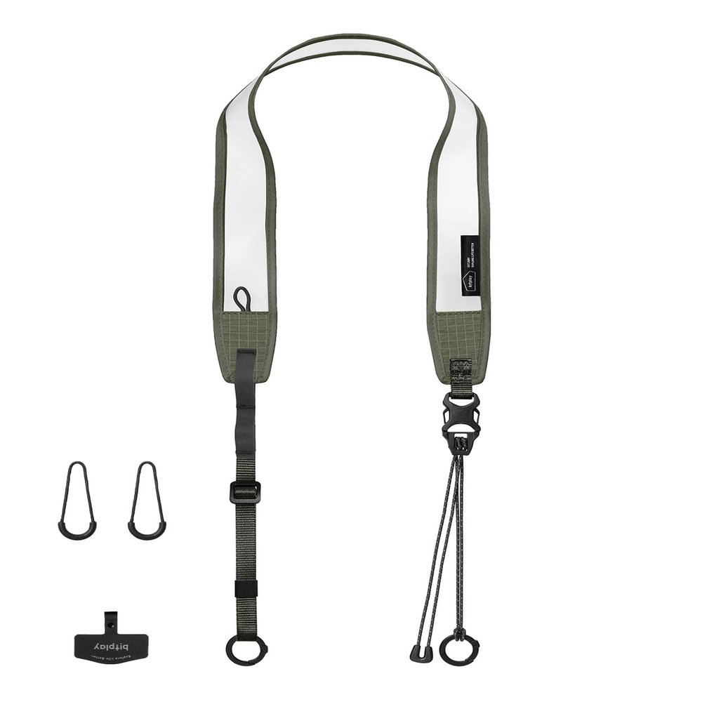 bitplay ander Mesh Strap, Camera Strap, Phone Lanyard with Phone Tether Tab, Suits Most Camera and Cellphone, Moss Green