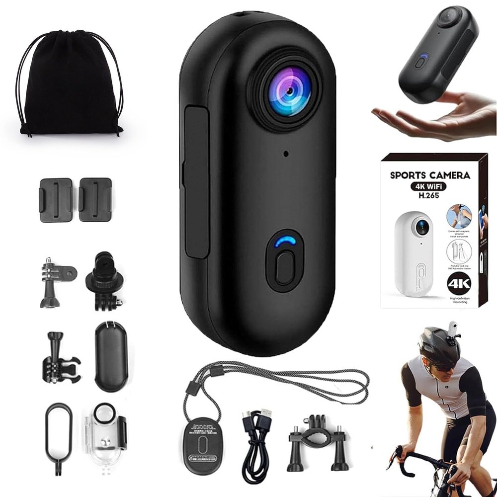 Gugliet 4K Waterproof POV Capture Pro, 128GB POV Pro, 2026 New Thumb Action Camera, Ultra Wide Angle Mini Body Camera, Wearable Video Recording for Vlogging, Cycling, Diving (Black 4K)