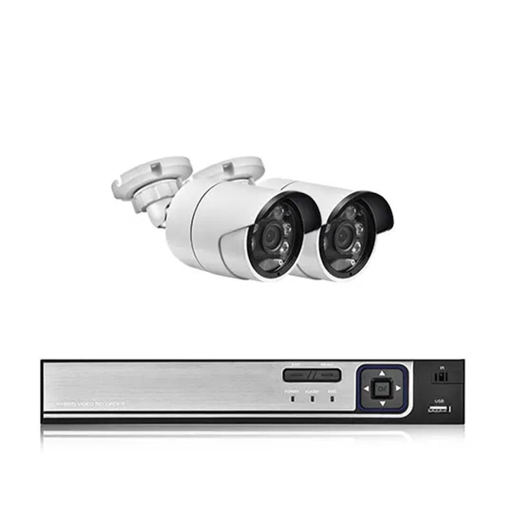 QDVOPHZA 4/8CH 4K POE Ultra FHD Full Color Video Surveillance System 8MP H.265 NVR Audio IP Outdoor Security CCTV Cameras Kit Set(1t,4CH NVR and 2Cameras)