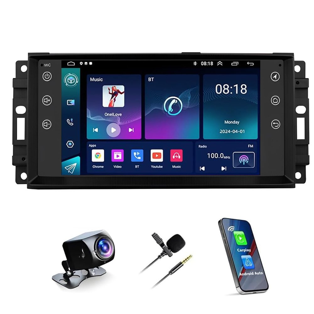 2+32G Car Stereo Radio for 2011 2012 13 2014 for Dodge Avenger with Wireless CarPlay Android Auto,7" HD Touchscreen Car Audio Receiver GPS Head Unit WiFi Bluetooth FM SWC AUX-in+ AHD Backup Camera MIC
