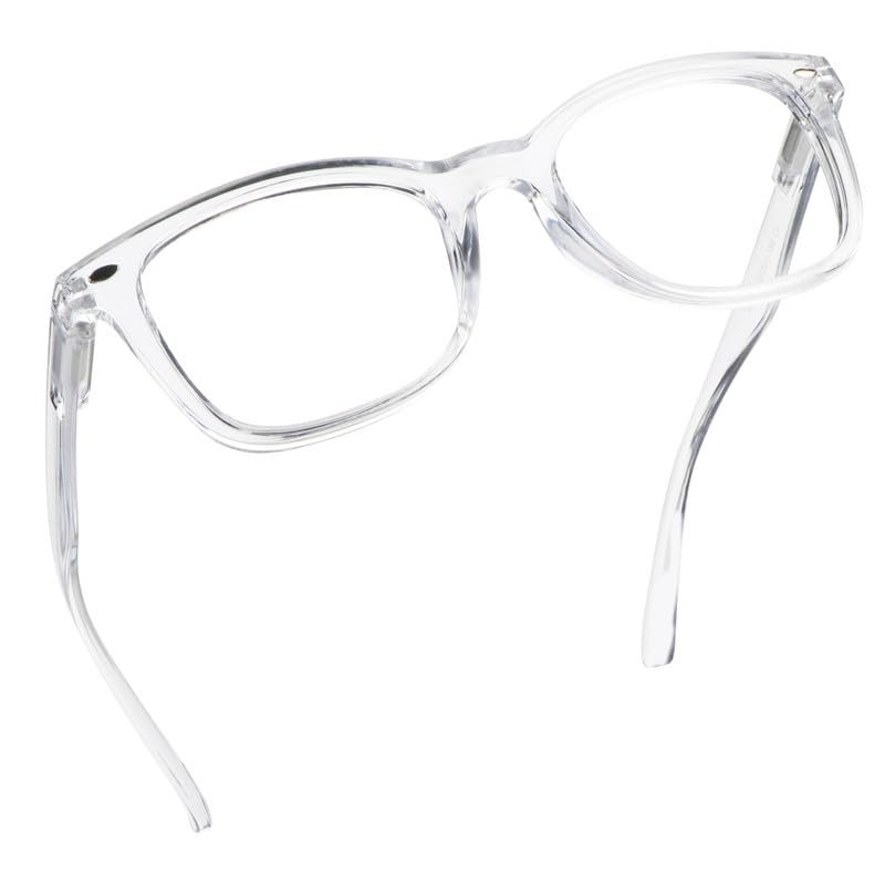 LifeArt Reading Glasses Anti Eyestrain Computer Readers Gaming GlassesTV Glasses Women and Men Anti Glare (Clear, 2.25 Magnification)