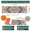 Stair Treads Non-Slip, 15 Pieces Carpet Stair Treads, Geometric Ethnic Pattern Staircase Runner for Wooden Steps, 30" x 8" Indoor Staircase Step Runners Rugs, Stairway Cover Mat Pads view 4