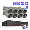 QDVOPHZA 8CH 5MP 8MP Security Camera System 4K HD POE IP Camera Kit Two Way Audio Face Detect Metal Outdoor Video Surveillance(4PCS,8CH 6Pcs 5MP Camera) view 2