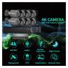 QDVOPHZA 4K POE Security Camera System 8MP NVR POE Switch Outdoor IP Camera Human Detect Record Stable Video Surveillance Set(1t,NVR and 6pcs Cam kit) view 2