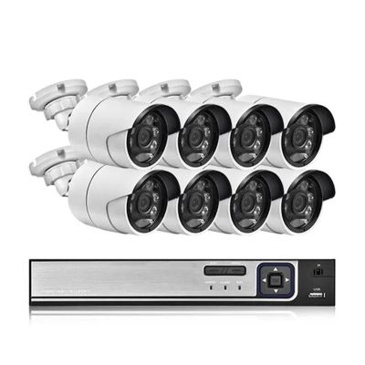 QDVOPHZA 4/8CH 4K POE Ultra FHD Full Color Video Surveillance System 8MP H.265 NVR Audio IP Outdoor Security CCTV Cameras Kit Set(4PCS,8CH NVR and 8Cameras)