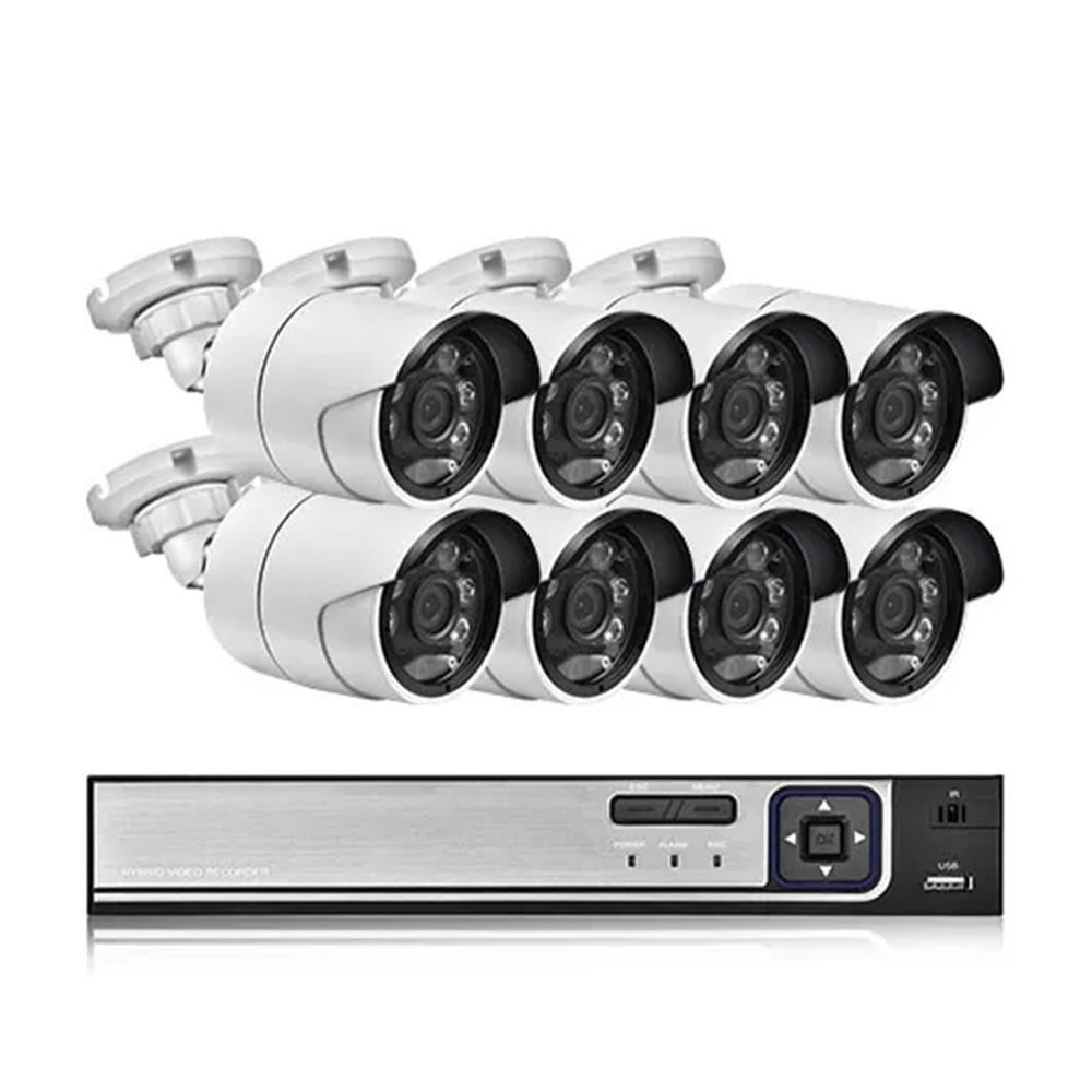 QDVOPHZA 4/8CH 4K POE Ultra FHD Full Color Video Surveillance System 8MP H.265 NVR Audio IP Outdoor Security CCTV Cameras Kit Set(4PCS,8CH NVR and 8Cameras)