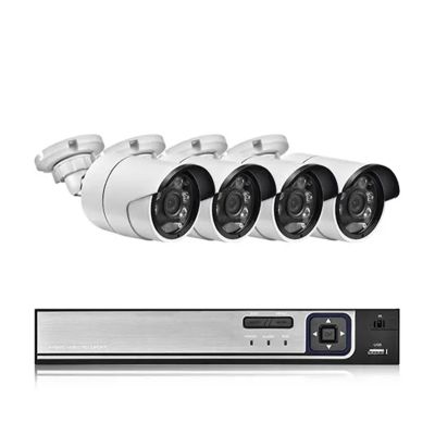 QDVOPHZA 4/8CH 4K POE Ultra FHD Full Color Video Surveillance System 8MP H.265 NVR Audio IP Outdoor Security CCTV Cameras Kit Set(2T,4CH NVR and 4Cameras)