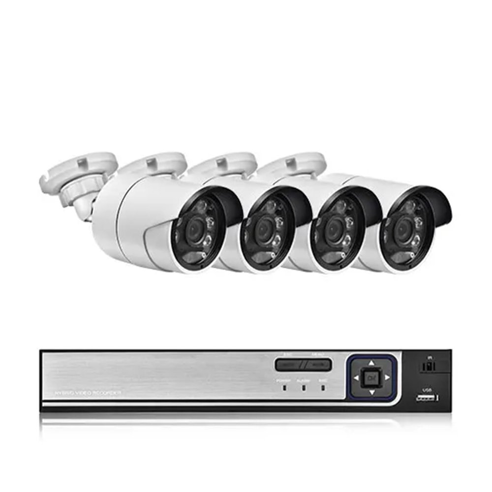 QDVOPHZA 4/8CH 4K POE Ultra FHD Full Color Video Surveillance System 8MP H.265 NVR Audio IP Outdoor Security CCTV Cameras Kit Set(2T,4CH NVR and 4Cameras)