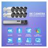 QDVOPHZA 4/8CH 4K POE Ultra FHD Full Color Video Surveillance System 8MP H.265 NVR Audio IP Outdoor Security CCTV Cameras Kit Set(2T,4CH NVR and 4Cameras) view 3