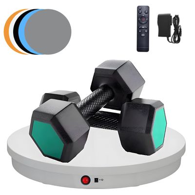 23.6In Remote Large Motorized Electric Turntable,Rotating Platform Photography Turntable,Control +5 Colors Backgrounds,for Products Display,Live Show 52CM-White