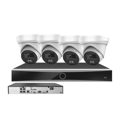 QDVOPHZA 4K CCTV Kits 4CH PoE NVR Replace DS-7604NXI-K1/4P 8MP Smart Hybrid Light IP Camera Security Surveillance System(4T)