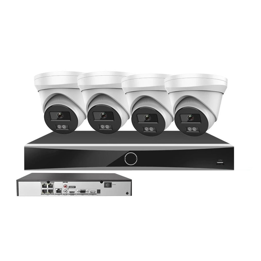 QDVOPHZA 4K CCTV Kits 4CH PoE NVR Replace DS-7604NXI-K1/4P 8MP Smart Hybrid Light IP Camera Security Surveillance System(4T)
