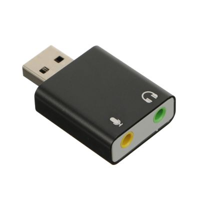 COOLHIYA Channel USB External Sound Card Adapter with Headphone and Microphone Jack Aluminum Alloy USB Stereo Audio Adapter for Laptop and Desktop Plug and Play Portable Replacement for