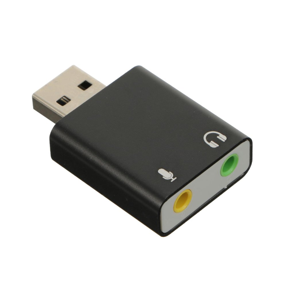 COOLHIYA Channel USB External Sound Card Adapter with Headphone and Microphone Jack Aluminum Alloy USB Stereo Audio Adapter for Laptop and Desktop Plug and Play Portable Replacement for
