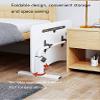 Adjustable Laptop Bed Desk with Cup Holder & Card Slot, Portable Folding Tray Table for Eating & Writing, 23.6" White Bed Table for Home & Office Use view 3