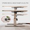 Adjustable Laptop Bed Desk with Cup Holder & Card Slot, Portable Folding Tray Table for Eating & Writing, 23.6" White Bed Table for Home & Office Use view 4