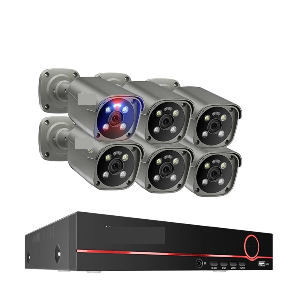 QDVOPHZA 8CH 5MP 8MP Security Camera System 4K HD POE IP Camera Kit Two Way Audio Face Detect Metal Outdoor Video Surveillance(4PCS,8CH 6Pcs 8MP Camera)