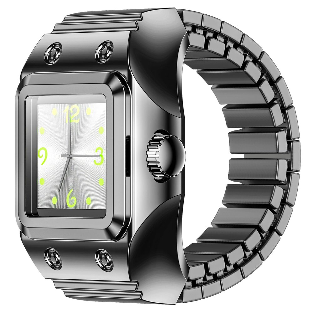 Smart Watch Ring Finger Watch Time Display Heart Rate Monitor Sleep Tracker Activity Fitness Tracker Pedometer Step Counter Calories Remote Camera Waterproof Fitness Ring
