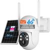 SANSCO 4G LTE Cellular Solar Security Camera Wireless Outdoor, Lifetime Free Unlimited Data, NO WiFi 2K Color Night Vision, PTZ 360 View, 2 Way Audio, Motion Detection, Built-in SIM Card, 64G TF Card view 1