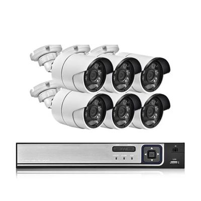 QDVOPHZA 4/8CH 4K POE Ultra FHD Full Color Video Surveillance System 8MP H.265 NVR Audio IP Outdoor Security CCTV Cameras Kit Set(2T,8CH NVR and 6Cameras)