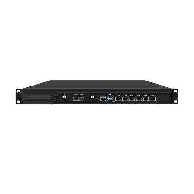 1U Firewall Appliance 10GbE with Redundancy Power Supply, OPNsense, VPN, I5 12400, RJ16, 6 x 2.5GbE LAN, 2 x SFP+, Support 19-24V DC, 0 RAM, 0 Storage, Barebone No System