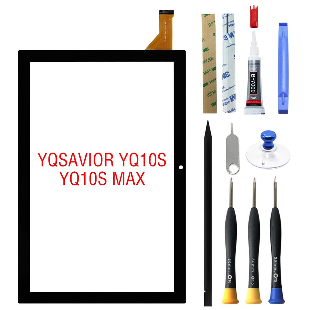 for YQSAVIOR YQ10S / YQ10S MAX 10.1 inch Tab Tablet Digitizer Touch Screen Panel Glass Replacement Repair Parts [with Tools]