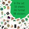 100Pcs Camping Girl Stickers for Water Bottle and Laptop - Adventure Gifts, Party Supplies & Decorations, Waterproof Vinyl Decal view 2