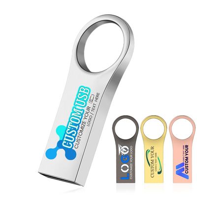 32GB 10Pcs Personalized Custom USB 2.0 Flash Drive, Bulk Customize Metal Thumb Drives with Keychains, Customized Your Logo & Text on Mini Memory Sticks for School/Photography/Company