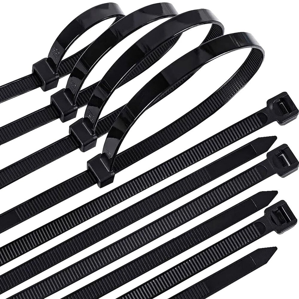 100pcs Reusable Nylon Cable Ties Self-Locking Wire Zip Ties, Heavy Duty Plastic Fastening Straps For Cable Management, Black, Heat Resistant -20~120(3x80mm)