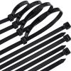 100pcs Reusable Nylon Cable Ties  Self-Locking Wire Zip Ties, Heavy Duty Plastic Fastening Straps For Cable Management, Black, Heat Resistant -20~120(3x80mm) view 1