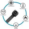 100pcs Reusable Nylon Cable Ties  Self-Locking Wire Zip Ties, Heavy Duty Plastic Fastening Straps For Cable Management, Black, Heat Resistant -20~120(3x80mm) view 4