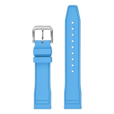 20-22mm Quick Release Fluororubber Soft Durable Waterproof Watch Bands For Men Women(Sky Blue,21mm)