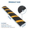 4 Pack 6 ft Rubber Speed Bump with 2 End Caps, 25000 lbs Load Capacity Speed Humps with 2 Channel Floor Cord Cover, Heavy Duty Cable Protector Ramp for Asphalt Concrete Gravel Driveway Road view 3