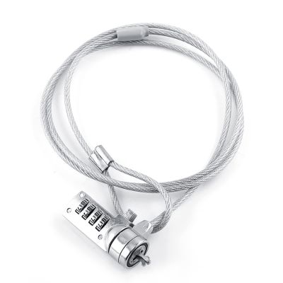 Laptop Combination Security Lock Cable 4 Digit Password Anti Theft Deterrent for Notebook PC Desktop Docking Stations Silver 110cm 1pc