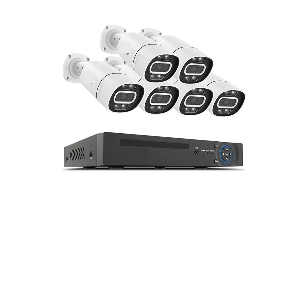 QDVOPHZA 4K 5Mp 8Mp Poe CCTV Security Camera System Home Video Surveillance Kit 8Ch Nvr Audio Outdoor IP Camera(4PCS,8MP 6PCS Camera)