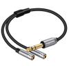 6.35mm to Double 3.5mm Headphone Y Adapter,6.35mm 1/4 Inch TRS Male to Dual 3.5mm 1/8 Inch TRS Female Stereo Audio Y Splitter Cable for Headphones, Guitar, Speakers, Amplifiers, Mixers-1Feet/12 Inch view 1
