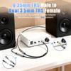 6.35mm to Double 3.5mm Headphone Y Adapter,6.35mm 1/4 Inch TRS Male to Dual 3.5mm 1/8 Inch TRS Female Stereo Audio Y Splitter Cable for Headphones, Guitar, Speakers, Amplifiers, Mixers-1Feet/12 Inch view 4