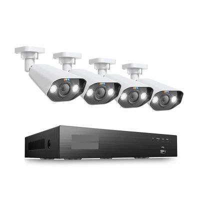 QDVOPHZA 8CH POE Video Surveillance Kit 4K 8MP 5MP Super HD Outdoor IP Cameras AI Starlight Night Vision CCTV Security Camera System(2T,4pcs 8MP Camera)
