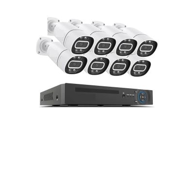 QDVOPHZA 4K 5Mp 8Mp Poe CCTV Security Camera System Home Video Surveillance Kit 8Ch Nvr Audio Outdoor IP Camera(4PCS,8MP 8PCS Camera)