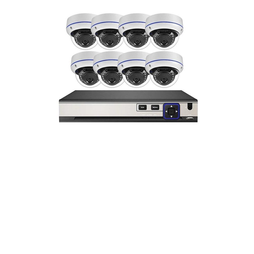 QDVOPHZA Outdoor Dome 4K 8MP POE 10CH NVR IP Camera System Kit Security Vandalproof Audio Motion Detection CCTV Home Video Set(4PCS,10CH NVR x8 Cameras)
