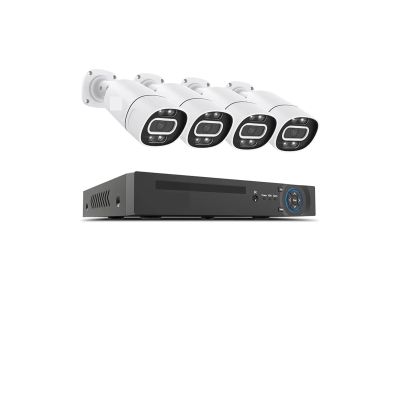 QDVOPHZA 4K 5Mp 8Mp Poe CCTV Security Camera System Home Video Surveillance Kit 8Ch Nvr Audio Outdoor IP Camera(2T,5MP 4PCS Camera)