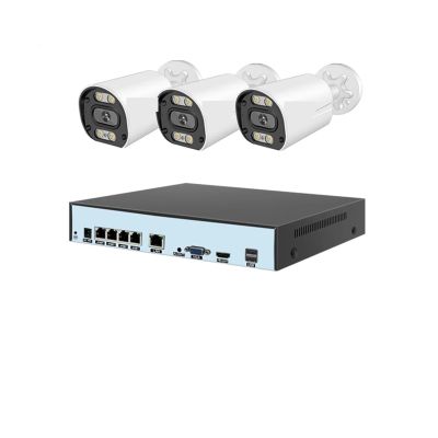 QDVOPHZA 4K 8MP POE Security Camera System 8CH P2P Video Surveillance Kit Audio Recording Ai Face Detection Color Night Vision(2T,4CH NVR 3 Cams 8MP)