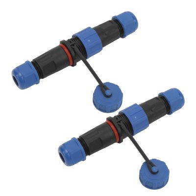 2 Set Aviation Connector, 2 Pin Male Female Cable Plug Socket, IP68 Connector with PA66 for Communication Equipment, Instruments, Computers and Alarms
