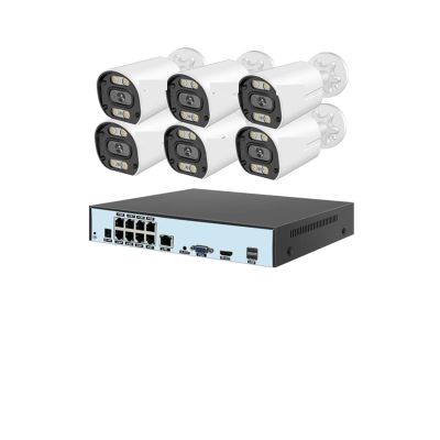 QDVOPHZA 4K 8MP POE Security Camera System 8CH P2P Video Surveillance Kit Audio Recording Ai Face Detection Color Night Vision(4PCS,8CH NVR 6 Cams 4MP)