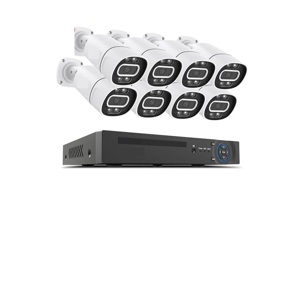 QDVOPHZA 4K 5Mp 8Mp Poe CCTV Security Camera System Home Video Surveillance Kit 8Ch Nvr Audio Outdoor IP Camera(4PCS,5MP 8PCS Camera)