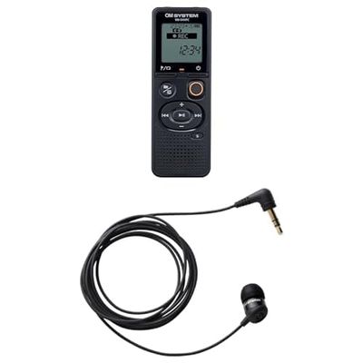 Bundle of OM SYSTEM VN-541PC Digital Voice Recorder with one-Touch Recording, Noise-Cancellation Function, 4GB Memory, Includes a Micro-USB Cable. + OM SYSTEM TP-8 Telephone Pick-up Microphone