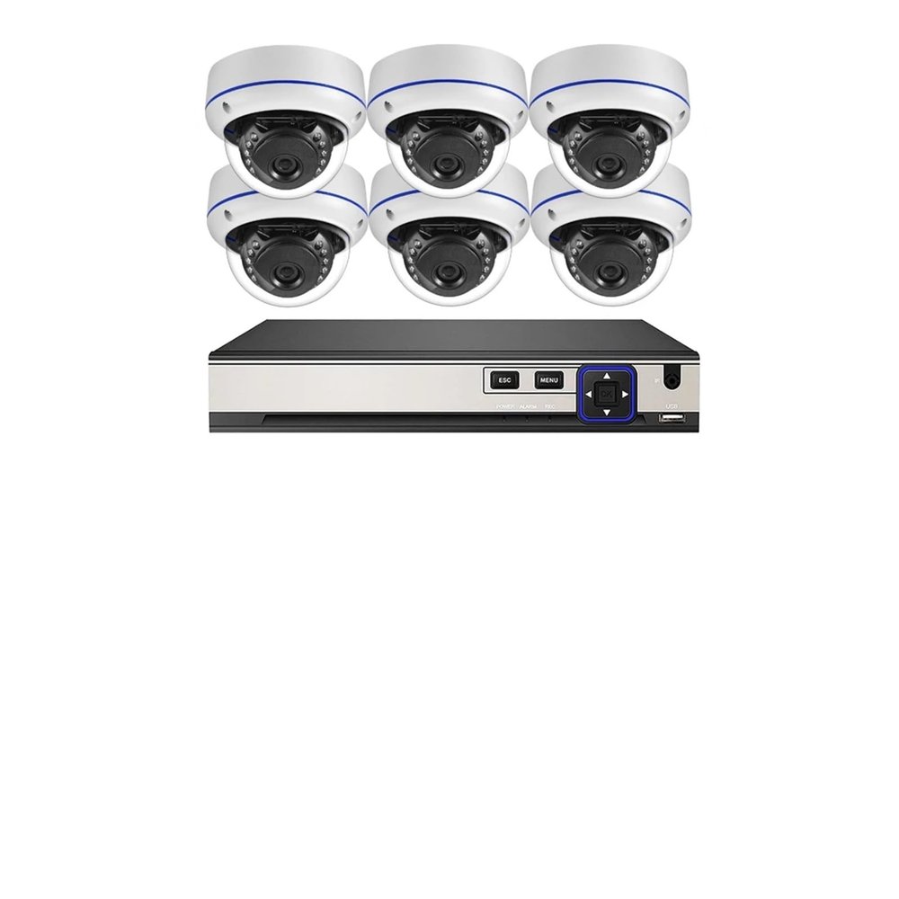 QDVOPHZA Outdoor Dome 4K 8MP POE 10CH NVR IP Camera System Kit Security Vandalproof Audio Motion Detection CCTV Home Video Set(8T,10CH NVR x6 Cameras)